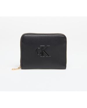Calvin Klein Portmoine Bold Ck Medium Zip Around - Schwarz