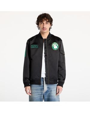 Mitchell & Ness Giacca Nba Team Leader Satin Vintage Logo Celtics Bomber - Nero