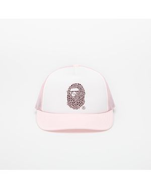 A Bathing Ape Crystal Stone Ape Head Mesh Cap - Rosa