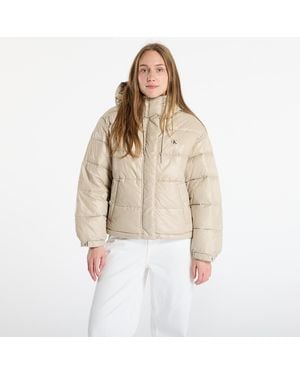 Calvin Klein Jacket Jeans Shine Puffer Jacket - Natural