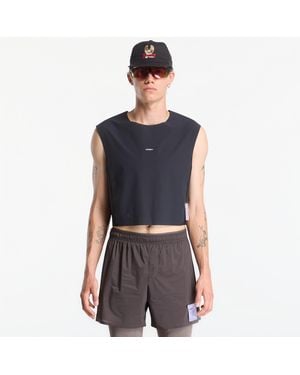 Satisfy T-Shirt Justice Trail Cropped Muscle Tee - Blauw