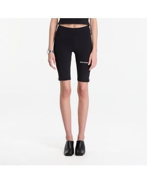 Palm Angels Korte Broek Classic Logo Track Cyclist/ Off - Blauw