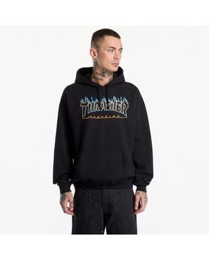 Thrasher Sweatshirt Flame Hoodie - Black