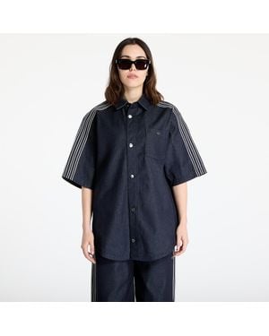 adidas Originals Overhemd Adidas Denim Short Sleeve Shirt/ Denim - Blauw