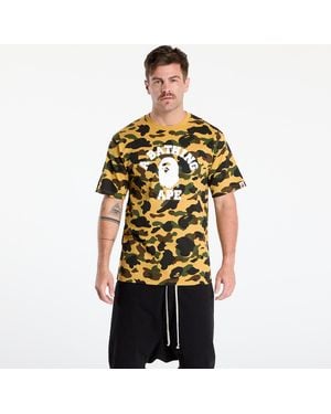 A Bathing Ape T-Shirt 1St Camo College Tee - Yellow