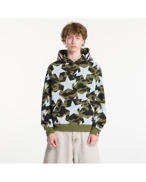 A Bathing Ape Sweatshirt Sta Over Print 1St Camo Shark Cropped Fi - Green