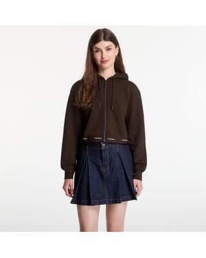 Calvin Klein Sweatshirt Jeans Ls Terry Logo Waist Cropped Fz Hoodie - Blauw