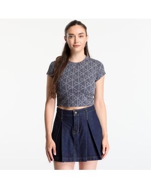 Calvin Klein T-Shirt Jeans A- Monologo Baby Tee - Blue