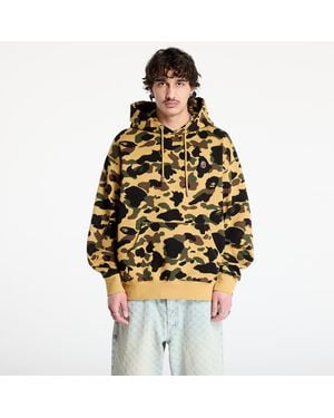 A Bathing Ape Sweatshirt 1St Camo Jacquard One Point Relaxed Fit Pullover Hoodie - Yellow
