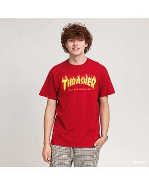 Thrasher T-shirt flame logo tee s - Rouge
