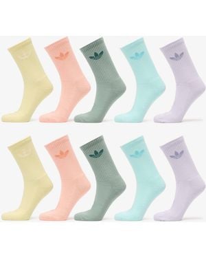 adidas Originals Sokken Adidas Trefoil Crew Socks 10-Pack/ Glow/ Semi Flash Aqua - Blauw