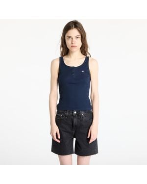 Tommy Hilfiger Tank Top Tommy Jeans Slim Button Tank - Blue