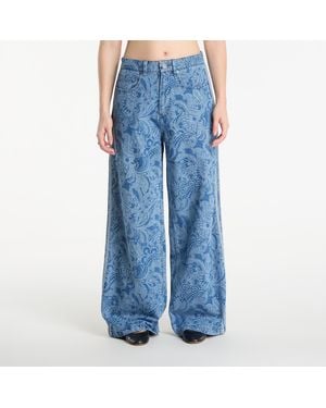 adidas Originals Pants Adidas Liberty London Firebird Mid Rise Straight Denim Pant Medium Vintage Denim/ Light Denim - Blue