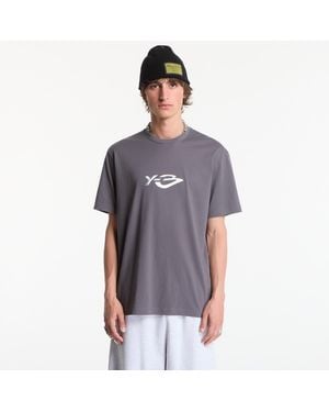 Y-3 T-Shirt Liquid Logo Short Sleeve T-Shirt - Gray