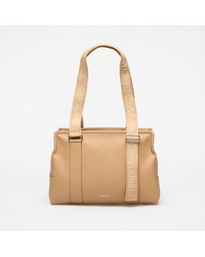 Calvin Klein Handbag Webbing Adj Strap Tote - Natural