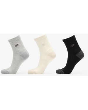 New Balance Socken Active Premium Qtr 3 Pack Multi/ Sea Salt/ Athletic Heather - Weiß