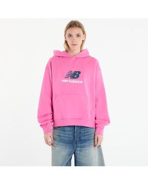New Balance Sweatshirt Athletics French Terry Logo Hoodie - Red