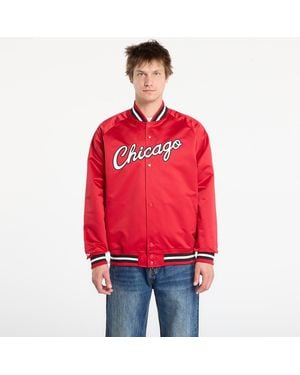 Mitchell & Ness Jacket Nba Lightweight Satin Jacket Vintage Logo Bulls - Red