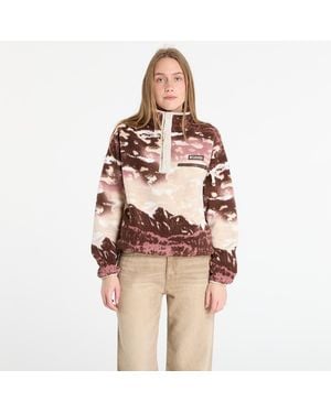 Columbia Sweatshirt Helvetia Ii Printed Cropped Half Snap Tobacco Sisters/ Dark Stone - Pink
