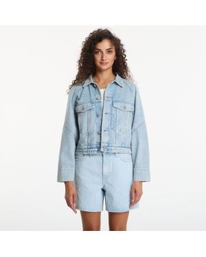 Calvin Klein Giacca Jeans Branded Boxy Denim Jacket - Blu