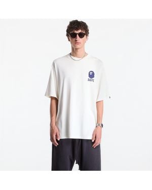 A Bathing Ape T-Shirt Lukewarm Water Logo Relaxed Fit Tee - Wit