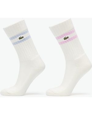 Lacoste Socks Flour/ Phoenix-Albizia - White