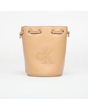 Calvin Klein Borsa Bold Ck Small Bucket Bag - Neutro