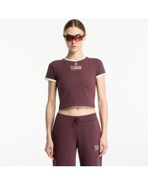 New Balance T-Shirt Trackside Ringer T-Shirt - Paars