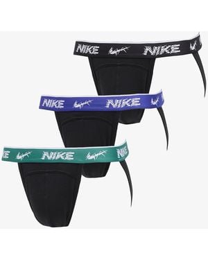 Nike Dri-Fit Everyday Cotton Stretch Jock Strap 3-Pack - Zwart