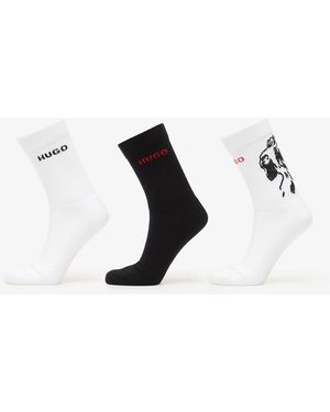 BOSS - Calzini corti in misto cotone con logo in confezione da cinque