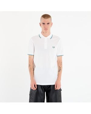 Fred Perry T-Shirt Twin Tipped Shirt Swhit/ Trbl/ Sprgr - Weiß