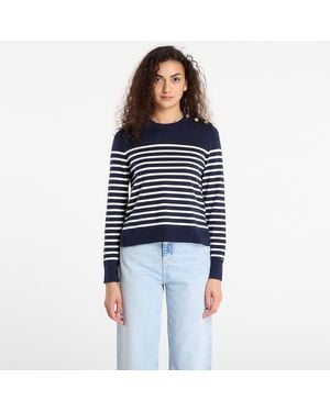 Tommy Hilfiger Pullover Co Jersey Mid Gg Ls Btn Swt - Blau