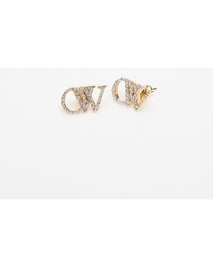 Off-White c/o Virgil Abloh Ow earrings w/ strass gold/ silver universal - Métallisé