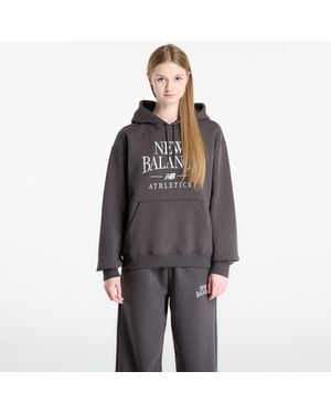 New Balance Sweatshirt Linear Heritage Fleece Hoodie - Brown