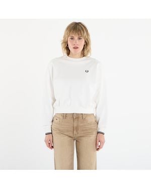 Fred Perry Felpa Tipped Sweatshirt - Bianco