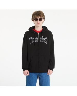 Thrasher Sweatshirt flame embroidered zip hoodie xl - Noir