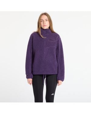 adidas Originals Sweatshirt Adidas Terrex Xploric High Pile Fleece Pullover Sweatshirt Aurora Plum/ Semi Flash Aqua - Purple