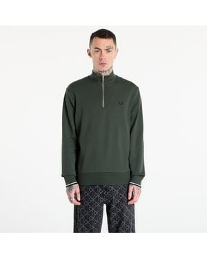 Fred Perry Sweatshirt Half Zip Sweatshirt Court/ Snow - Green
