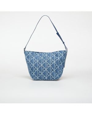 Calvin Klein Borsa Emblem Aop Denim Bucket - Blu