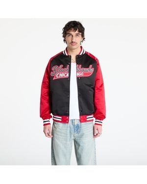 Mitchell & Ness Jacket Nhl Double Clutch Lw Satin Vintage Logo Blackhawks Jacket/ Scarlet - Red