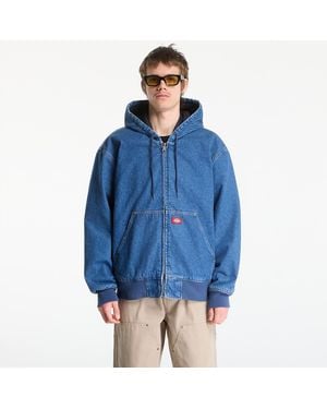 Dickies Jacket Lined Denim Hooded Bomber - Blue
