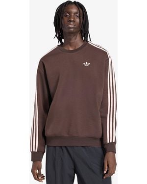 adidas Originals Sweatshirt Adidas Adicolor 3-Stripes Oversized Crewneck Aurora Coffee/ Sandy - Brown