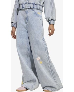 adidas Originals Jeans Adidas X Care Bears Care Bear High Rise Wide Leg Denim Pant - Grau