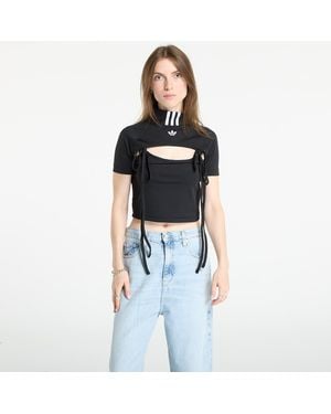 adidas Originals Maglietta Adidas Ribbon Cut Out Crop Top - Blu