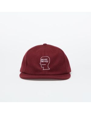 Brain Dead Mütze Flannel Classic Logohead 6 Panel Hat - Rot