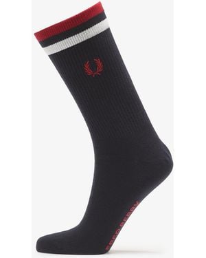 Fred Perry Sokken Tipped Sports Sock/ Snow/ Burnt - Zwart