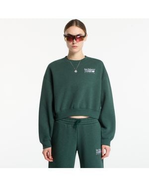New Balance Sweatshirt Trackside Fleece Crew - Green