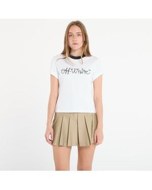Off-White c/o Virgil Abloh Maglietta Emb Script Logo Fitted Tee - Bianco
