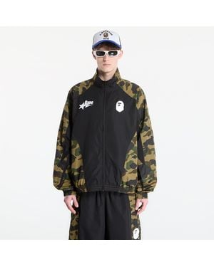A Bathing Ape Jacket 1St Camo Stand Collar Track Jacket - Black