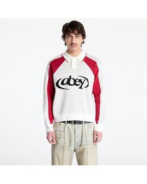 Obey Pullover Obey Soccer Polo Sweater - Rot